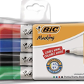 Imagem da oferta Pincel Marcador de Quadro Branco BIC Marking Recarregável 4 Cores Clássicas Ponta Redonda