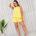 Imagem da oferta Conjunto Praia Feminino Regata Soltinha E Short Com Bolso