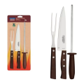 Imagem da oferta Jogo Churrasco Tramontina Com Chaira Garfo E Faca Aço Inox Cor Marrom