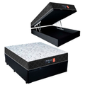 Imagem da oferta Cama Box Baú Casal + Colchão Espuma D33 Semi Ortopédico Extra Firme Comfort Prime 72x138x188 Preto