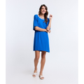 Imagem da oferta Vestido T-Shirt em Viscose com Mangas Amplas e Gola em Tricô