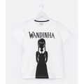 Imagem da oferta Camiseta Infantil com Estampa Frontal Wandinha - Tam 10 a 14 Anos