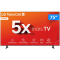 Imagem da oferta Smart TV 75" 4K NanoCell LG 75NANO80TSA WebOS 24 Processador 5 Ger7 Wi-Fi Bluetooth com Alexa 3 HDMI 2 USB