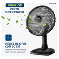Imagem da oferta Ventilador de Mesa 30cm Super Power Mondial 60W - VSP-30-B