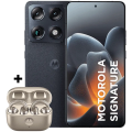 Imagem da oferta Kit Smartphone Motorola Signature 5g 512gb Preto + Fone Sem Fio Bluetooth Moto Buds Loop Champagne