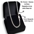 Imagem da oferta Corrente Grumet 3mm Escama de Peixe 60cm Italiana Prata 925 Maciça Masculina
