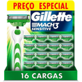 Imagem da oferta Carga para Aparelho de Barbear Gillette Mach3 Sensitive 16 unidades