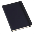 Imagem da oferta Caderneta De Anotação Executiva Tipo Moleskine Preta Com Pauta 80 Folhas Em Couro Sintético Pronto Para Personalizar