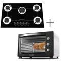 Imagem da oferta FogÃO Cooktop 5 Bocas Preto + Forno De Eletrico 48 Plus