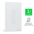 Imagem da oferta Interruptor Inteligente Touch WI-FI 3 Teclas EIW 1003 Branco Intelbras