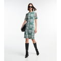 Imagem da oferta Vestido em Viscose com Tule na Manga e Estampa Abstrata Tam PP