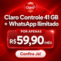 Imagem da oferta 41GB + WhatsApp e Ligações Ilimitadas por só R$ 60!