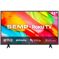 Imagem da oferta Smart TV LED 43" Full HD Semp Roku TV 43R6500 Wi-Fi Dual Band 3 HDMI 1 USB Google Assistente e Alexa