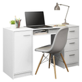 Imagem da oferta Escrivaninha Mesa para Computador Madesa Alaska 3 Gavetas 1 Porta - Branco