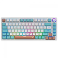 Imagem da oferta Teclado Gamer SuperFrame Ribbon Wireless RGB Switch Red TKL ABNT Hot Swap Sem Fio White/Green