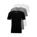 Imagem da oferta BOSS Pacote com 3 camisetas masculinas de algodão com logotipo clássico Branco brilhante cinza seixo claro