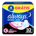 Imagem da oferta Absorvente Always Noturno Tamanho G Suave 32 Unidades