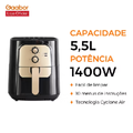 Imagem da oferta PROMOÇÃO Fritadeira Elétrica Sem Óleo Air Fryer 5.5L Gaabor Jumbo Family 1400w 127V/220V Vintage