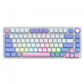 Imagem da oferta Teclado Gamer SuperFrame Ribbon RGB Switch Red 75% ABNT Hot Swap Sem Fio White/Purple