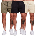 Imagem da oferta Kit 3 Bermudas Linho Masculina Curta - Verde+Preto