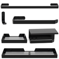 Imagem da oferta Kit Acessórios Para Banheiro Preto Fosco 6 Peças MAX