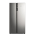 Imagem da oferta Geladeira Electrolux Frost Free Inverter 435L Efficient com AutoSense Side by Side cor Inox Look(IS4S)