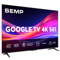 Imagem da oferta Smart TV Semp 55" 4K S61 WiFi Bluetooth Google TV 3 HDMI HDR10 Dolby Audio - 55S61