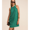 Imagem da oferta Vestido Curto com Efeito Airflow e Estampa Geométrica