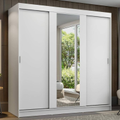 Imagem da oferta Guarda-Roupa Casal Madesa Reno 3 Portas de Correr com Espelho - Branco