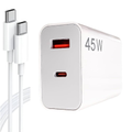 Imagem da oferta Carregador Tipo C Turbo 45W com Cabo USB-C de 1 Metro e Fonte Compatível com Novo Iphone 15 16 Pro Max Plus Carregament