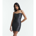 Imagem da oferta Vestido Curto em Meia Malha Metalizado com Decote Tomara que Caia