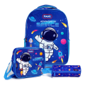 Imagem da oferta Kit De Mochila Escolar Magic Kids Mochila De Rodinhas Com Estojo E Lancheira Espaço Com Design Astronauta Multicolorido