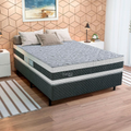 Imagem da oferta Cama Box de Casal Biflex Turquia com Molas Ensacadas e Pillow Inn 69x138x188cm - BrancoGrafite