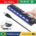 Imagem da oferta Extensão Hub Régua Usb 2.0 - 7 Portas Pc Hd Externo Pendrive