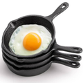 Imagem da oferta Hiceeden Pacote com 4 mini frigideiras de ferro fundido frigideiras pequenas de 10 cm com bicos duplos para fogão forno