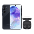 Imagem da oferta Smartphone Samsung Galaxy A55 5G (128GB) - Azul Escuro + Galaxy Buds FE - Grafite