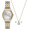 Imagem da oferta Kit Relógio Mondaine Feminino Bicolor com Semijoia 32608LPMKBE3K1