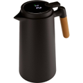 Imagem da oferta LYOR - Garrafa Térmica de Plástico com Cabo de Madeira e Termômetro Tap Preta 1L - Utensílios de Cozinha - Mesa Post