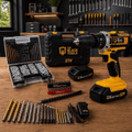 Imagem da oferta Parafusadeira Furadeira De Impacto Profissional 21v Tb21pw Com Kit Brocas E Buchas 300 Peças The Black Tools