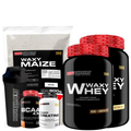 Imagem da oferta KIT 2x Whey Protein Waxy Whey 900g + BCAA 4,5 100g + POWER Creatina 100g + Waxy Maize 800g + Coqueteleira