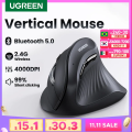 Imagem da oferta Mouse Vertical Sem Fio Bluetooth 5.0 2.4G Ergonômico 4000DPI 6 Botões UGREEN