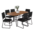 Imagem da oferta Conjunto Sala De Jantar Com Mesa E 6 Cadeiras Preto Fenix Carraro