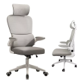 Imagem da oferta Cadeira de escritório Python Fly XHOCB07 ergonômica branca e cinza com estofado de malha