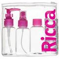 Imagem da oferta Ricca Kit para Viagem com Tampas Transparente/Rosa