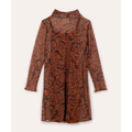 Imagem da oferta Vestido midi de tule infantil animal print marrom