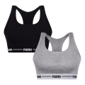 Imagem da oferta 2 Tops Puma Sem Bojo Fitness Academia Alta Sustentação Liso