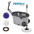 Imagem da oferta Balde Esfregão Perfect Mop Move 3 Refis Com Roda e Alça - Cinza