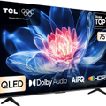 Imagem da oferta Smart TV TCL 75 Polegadas QLED 4K T6C WiFi Bluetooth Google TV Tela HVA e HDR10+ 75T6C