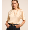 Imagem da oferta Blusa em Tecido Acetinado com Pregas na Gola
