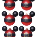 Imagem da oferta Kit Bolas De Natal Roupa Mickey Vermelha 6cm Cromus - 6 Peças